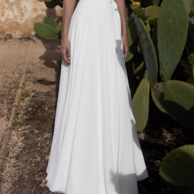 falda novia gasa raja