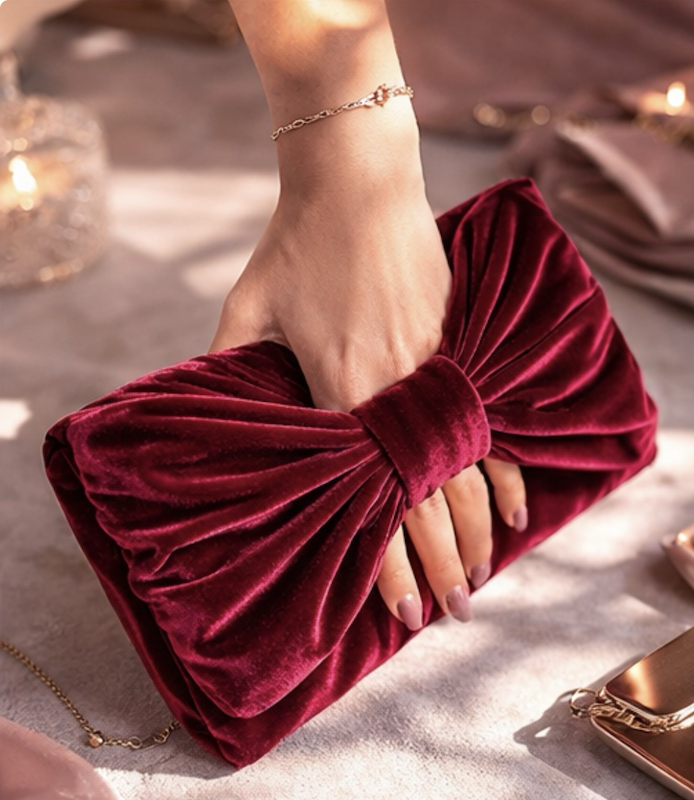 
bolsos de fiesta clutch
con lazo
